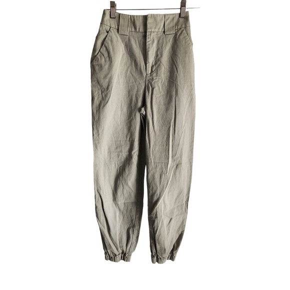 Aritzia Tna Trouser Pants Women's Size‎ XS Tan 100% Cotton Pockets High-Rise - Picture 1 of 7
